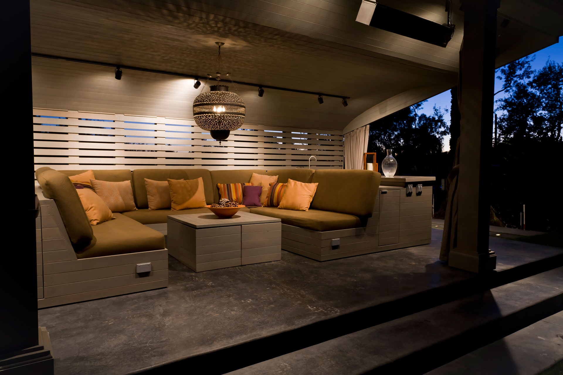 Outdoor Living Room Night View